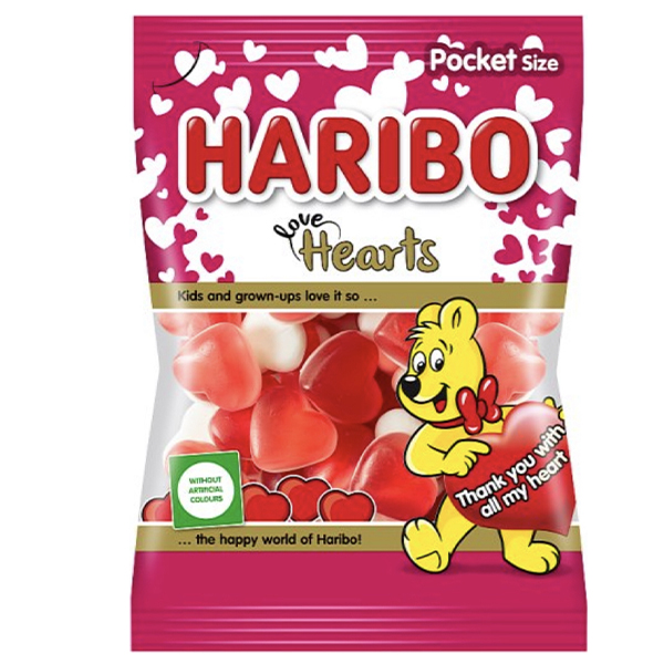HARIBO ΖΑΧΑΡΩΤΑ  LOVE HEARTS 100γρ