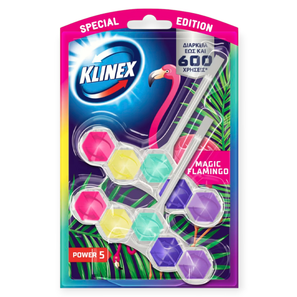 WC BLOCK KLINEX POWER 5MAGIC FLAMINGO 2x50γρ