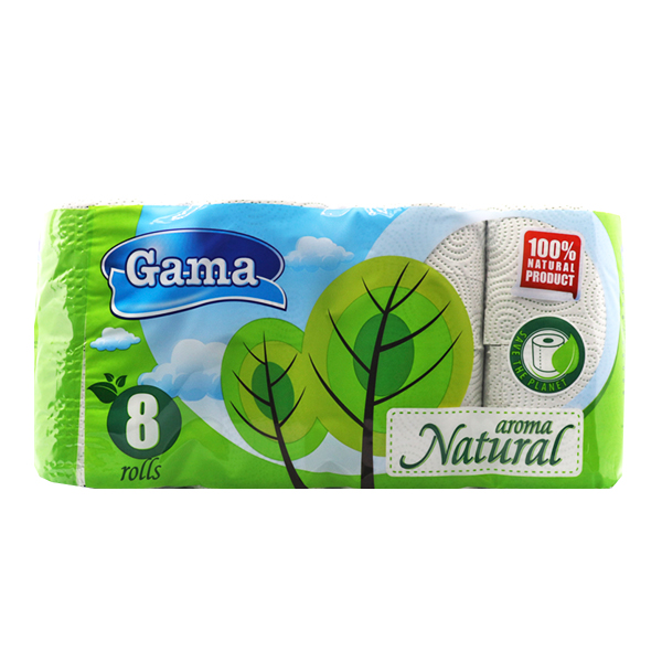 ΧΑΡΤΙ ΥΓΕΙΑΣ GAMA NATURAL AROMA 3φυλλο 8ρολλά ΒΙΟΔΙΑΣΠΩΜΕΝΟ