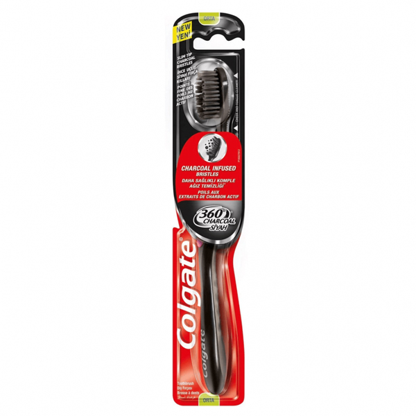 ΟΔΟΝΤΟΒΟΥΡΤΣΑ COLGATE 360o CHARCOAL BLACK MEDIUM