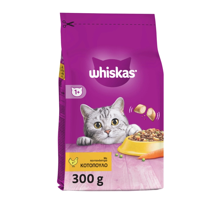 ΓΑΤΟΤΡΟΦΗ WHISKAS ΓΕΜΙΣΤΕΣ ΚΡΟΚΕΤΕΣ ΚΟΤΟΠΟΥΛΟ 300γρ
