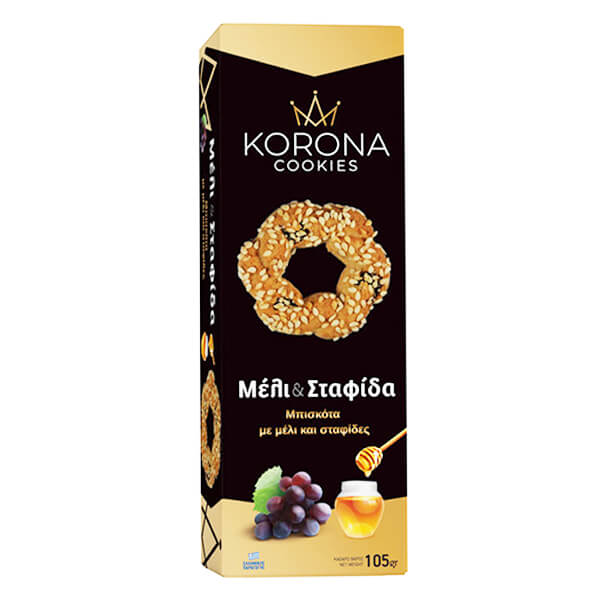 ΜΠΙΣΚΟΤΑ KORONA ΜΕ ΜΕΛΙ ΚΑΙ ΣΤΑΦΙΔΕΣ 105γρ