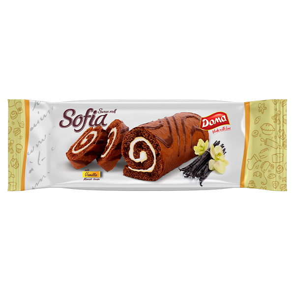ΚΕΙΚ SWISS ROLL DOMA SOFIA ΜΕ ΓΕΜΙΣΗ ΒΑΝΙΛΙΑ 200γρ