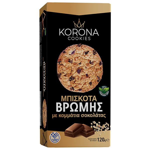 ΜΠΙΣΚΟΤΑ KORONA ΒΡΩΜΗΣ ΜΕ ΚΟΜΜΑΤΙΑ ΣΟΚΟΛΑΤΑΣ 120γρ